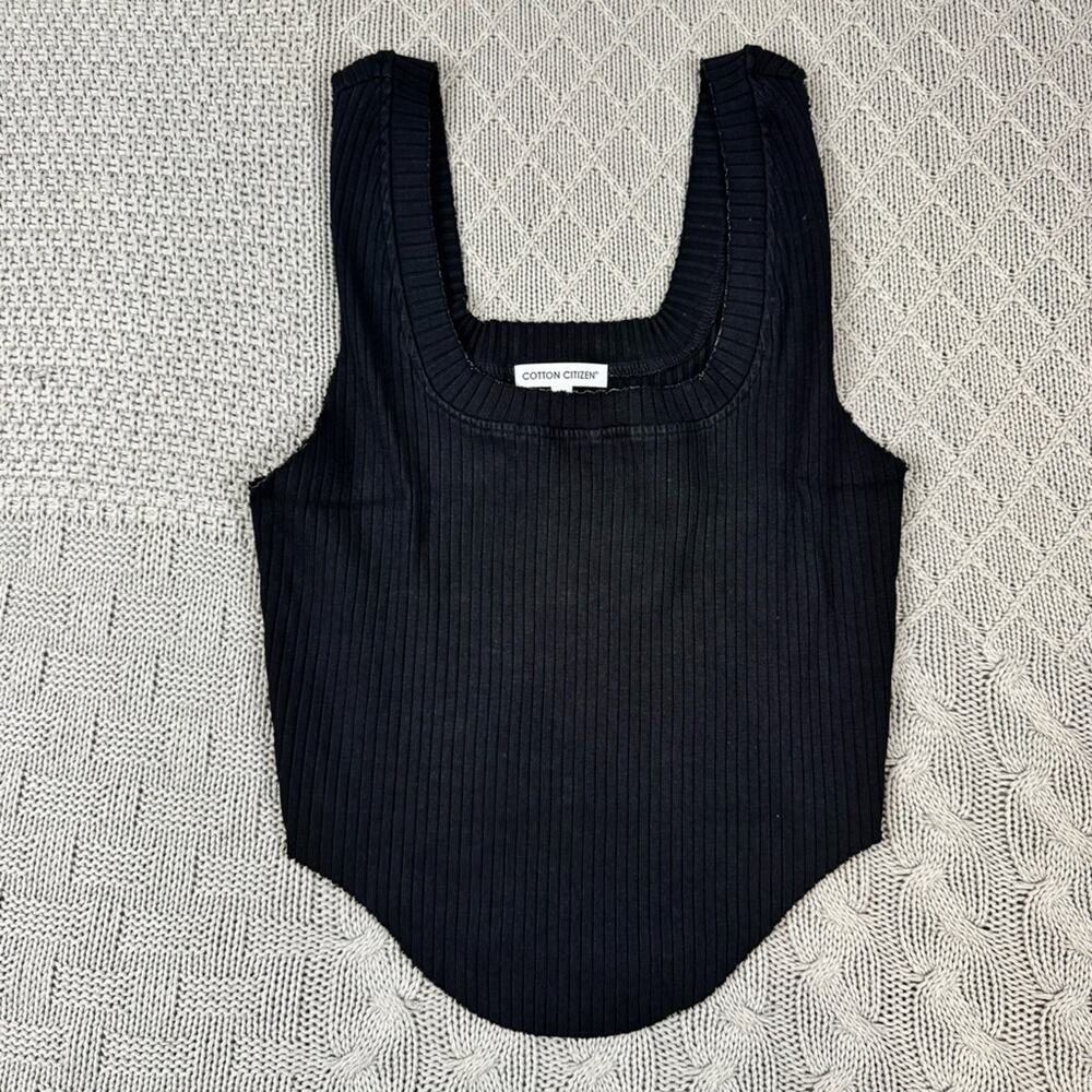 NEW Cotton Citizen Women’s Ibiza Square Neck Tank Jet Black ~ XS